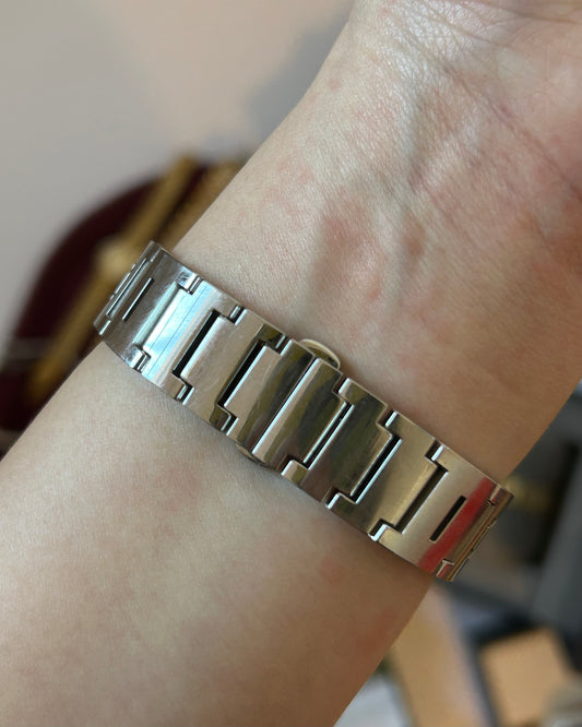Vintage Y2K Fendi Logo Bracelet Watch — Pink Salmon Micro-Dial