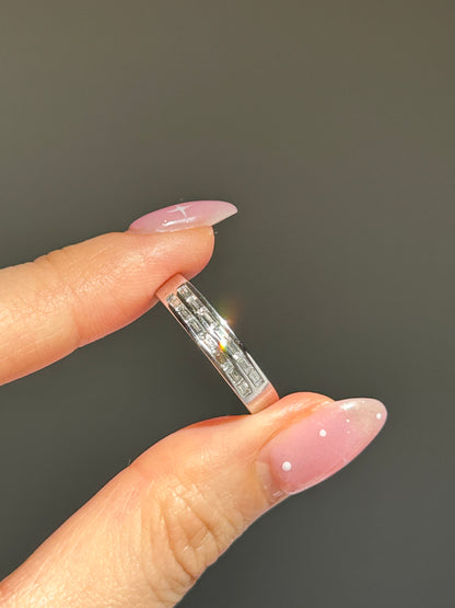Vintage 18k WG Channel Set East-West Baguette Diamond Ring