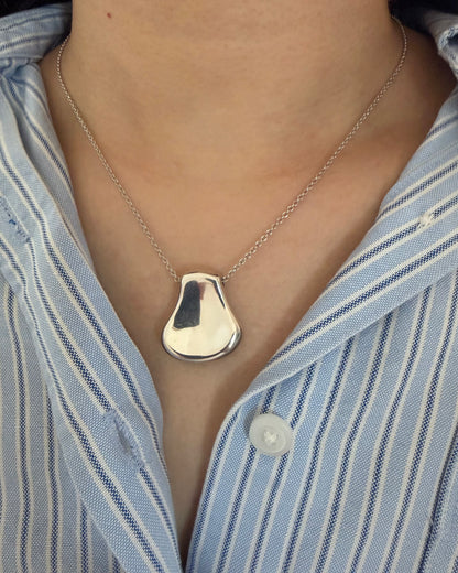 Vintage Sterling Silver Tiffany & Co Elsa Peretti Thumb Print Necklace