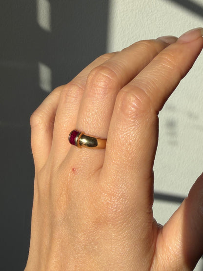 Vintage 18k Gold Tiffany & Co Ruby Baguette Ring