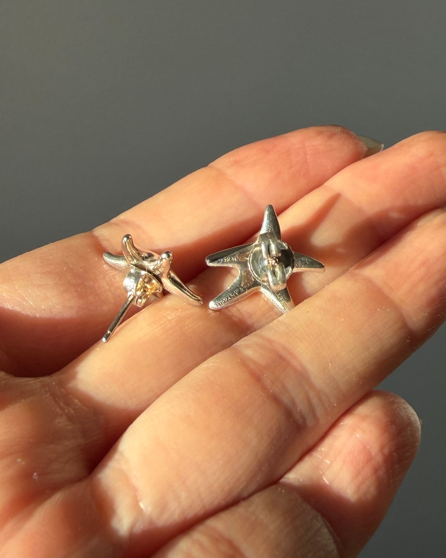 Vintage Sterling Silver Tiffany & Co Elsa Peretti Starfish Earrings