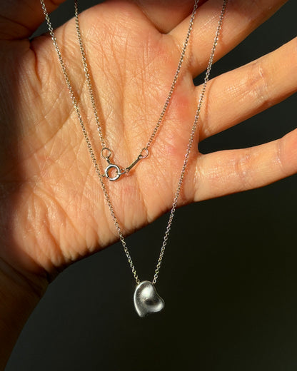 Vintage Sterling Silver Tiffany & Co Elsa Peretti Full Heart Pendant Necklace