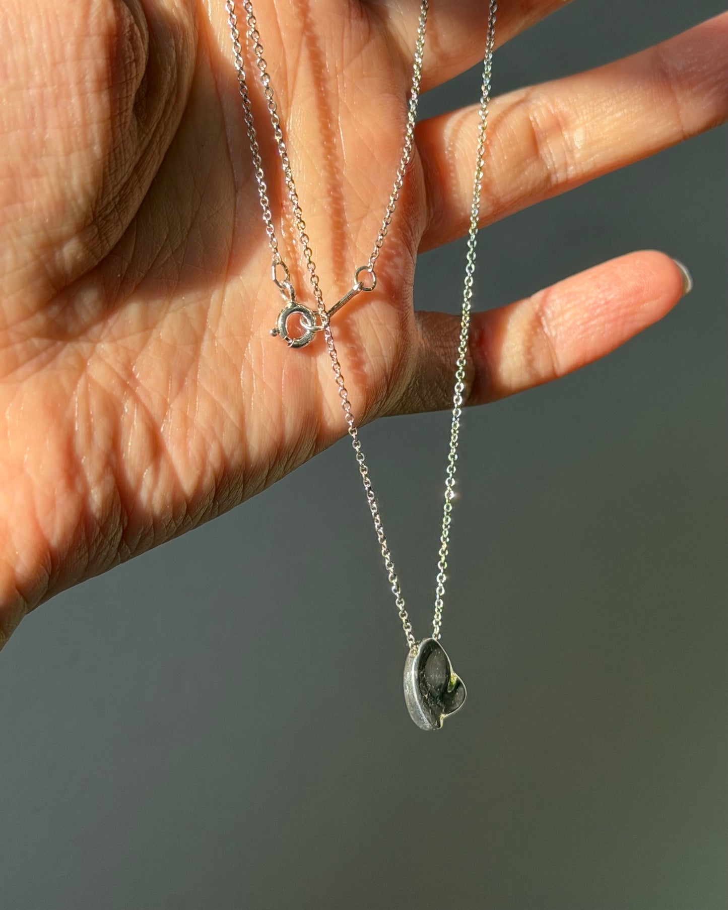 Vintage Sterling Silver Tiffany & Co Elsa Peretti Full Heart Pendant Necklace