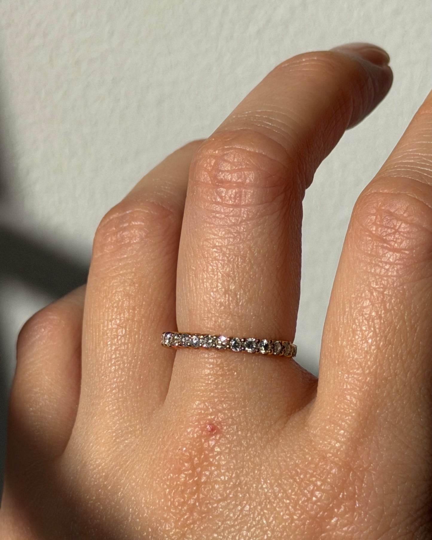 Vintage 18k Gold 0.70ctw Diamond 3/4 Eternity Stacking Band