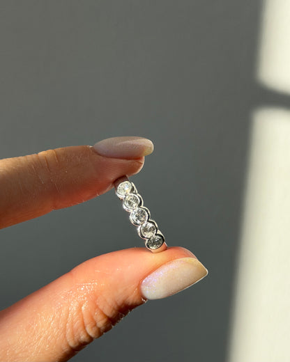 Vintage Platinum 0.71 CTW Bezel Set Five-Stone Diamond Band