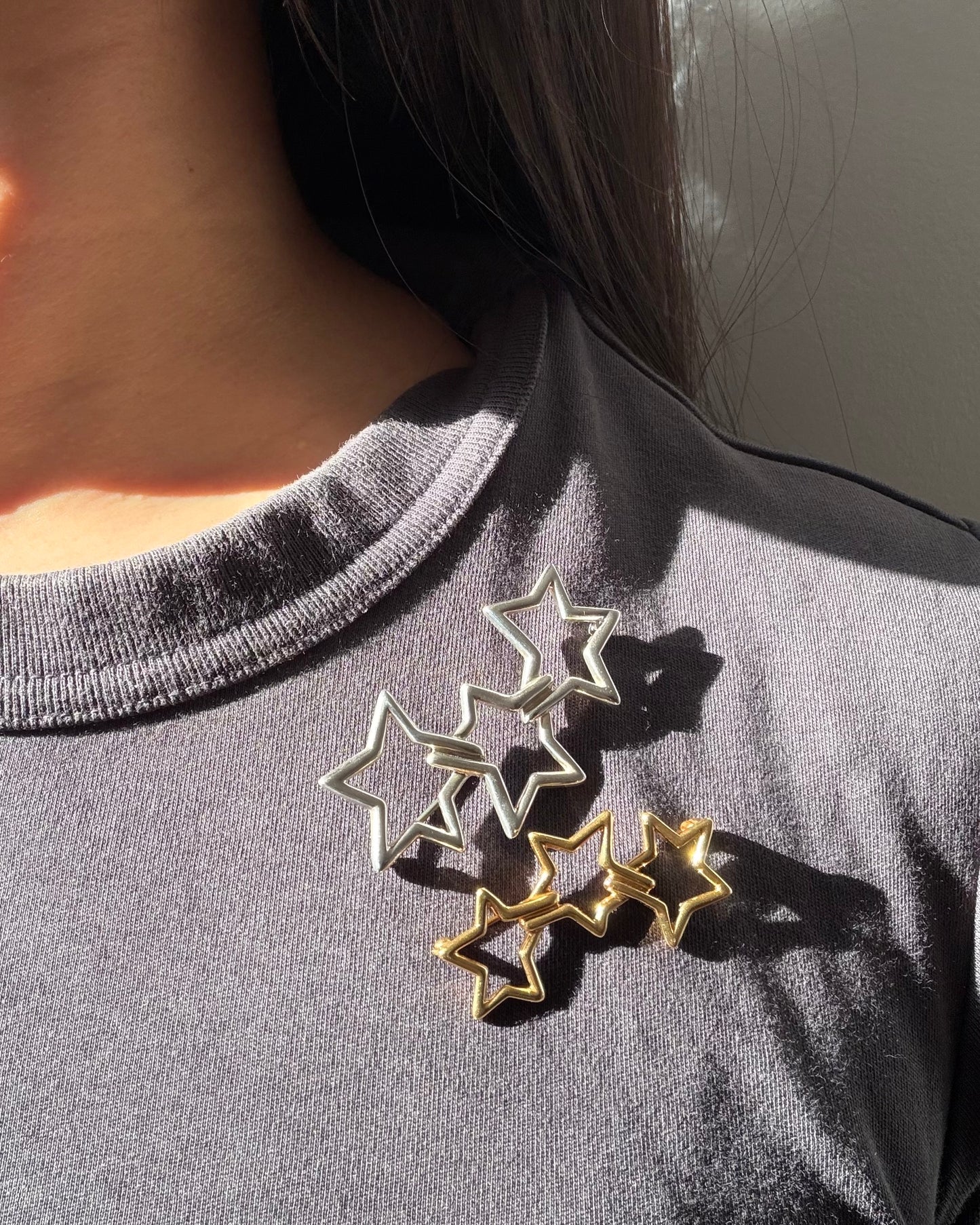 Vintage 18k Gold Tiffany & Co Circa 1985 Triple Star Brooch