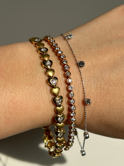 Vintage 18K White Gold Diamond By the Yard Station Bracelet