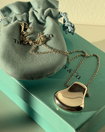 Vintage Sterling Silver Tiffany & Co Elsa Peretti Thumb Print Necklace