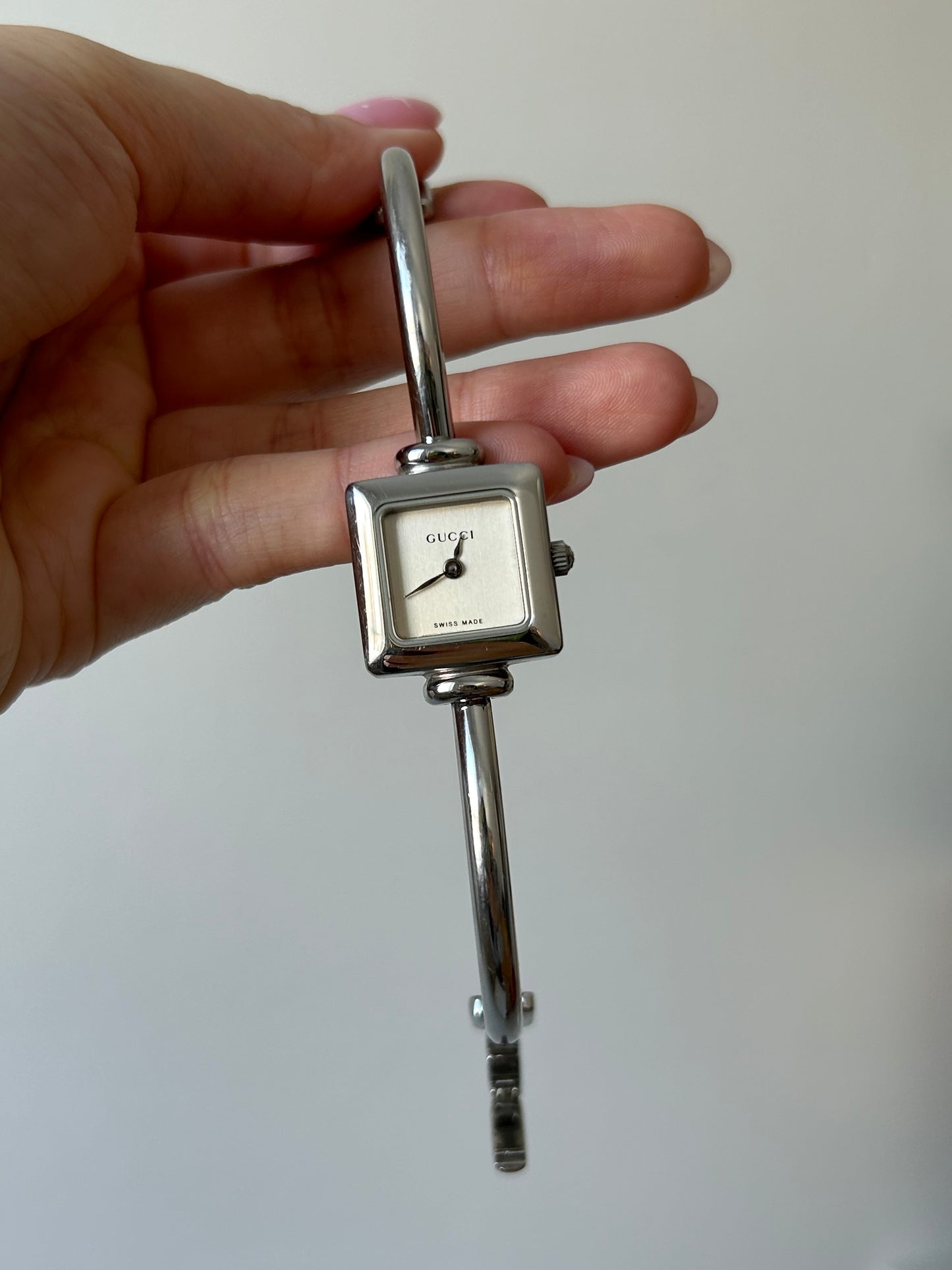 Vintage Y2K Gucci Stainless Steel Square Dial Watch