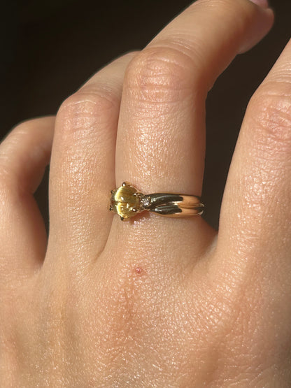 Vintage 10k Rutilated Quartz Ring: US Size 5.75
