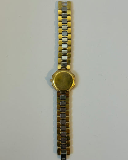 Vintage Mid 80’s Christian Dior Paris Octagon Two-Tone Watch — Diamond Hour Markers