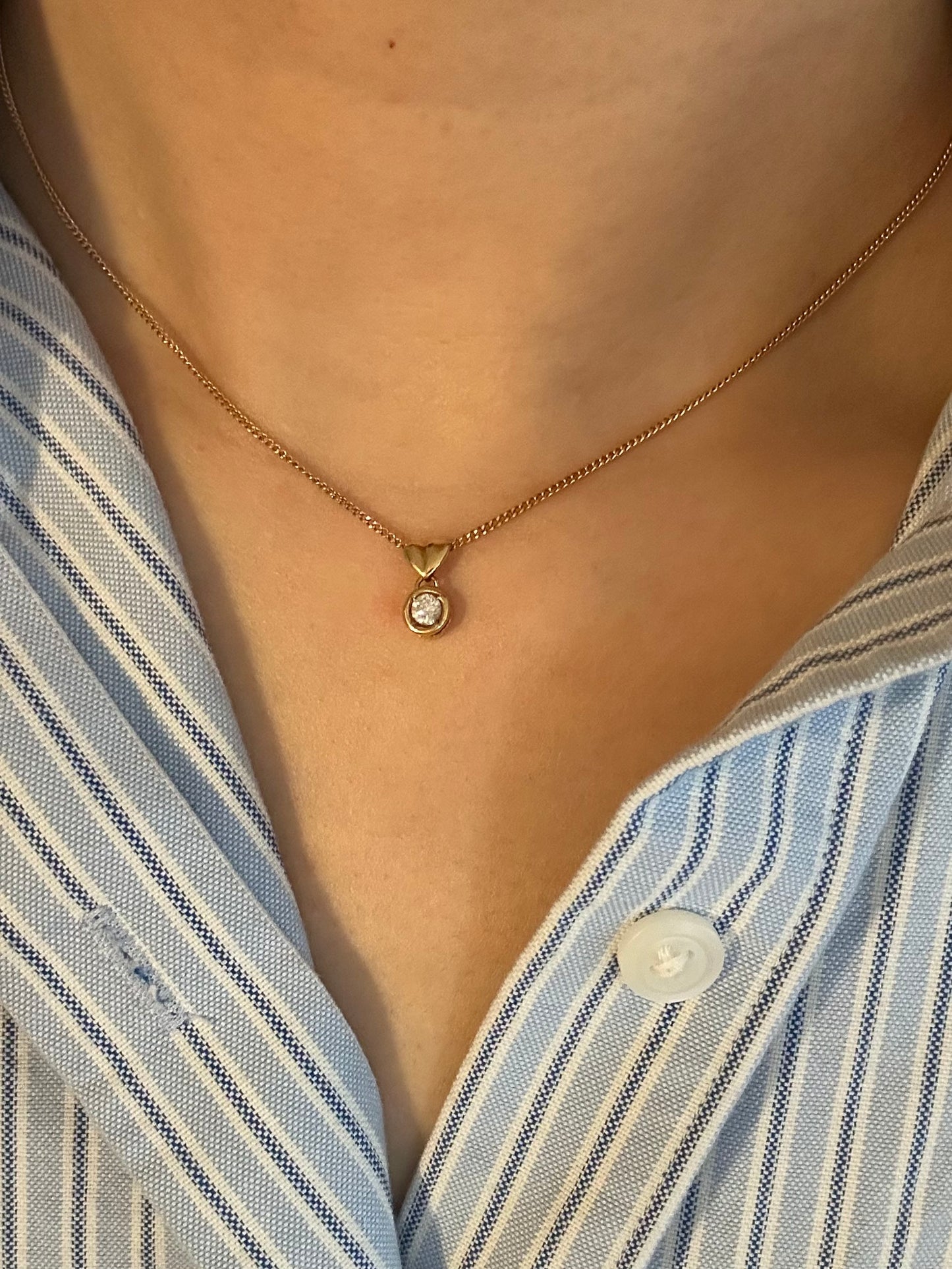vintage bezel set diamond necklace