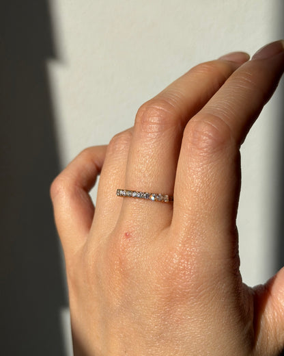 Vintage 18k Gold 0.70ctw Diamond 3/4 Eternity Stacking Band