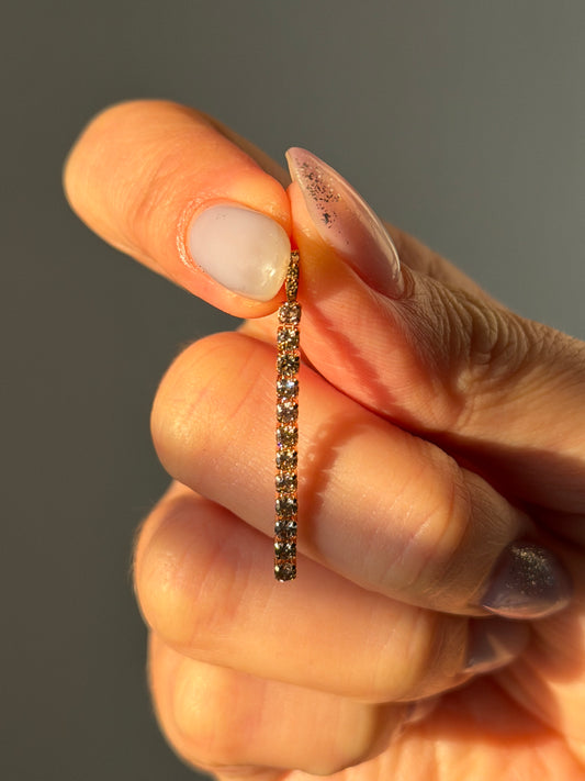 Vintage 18k Rose Gold Light Brown Diamond Dangle Pendant