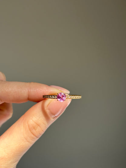 vintage pink sapphire engagement ring
