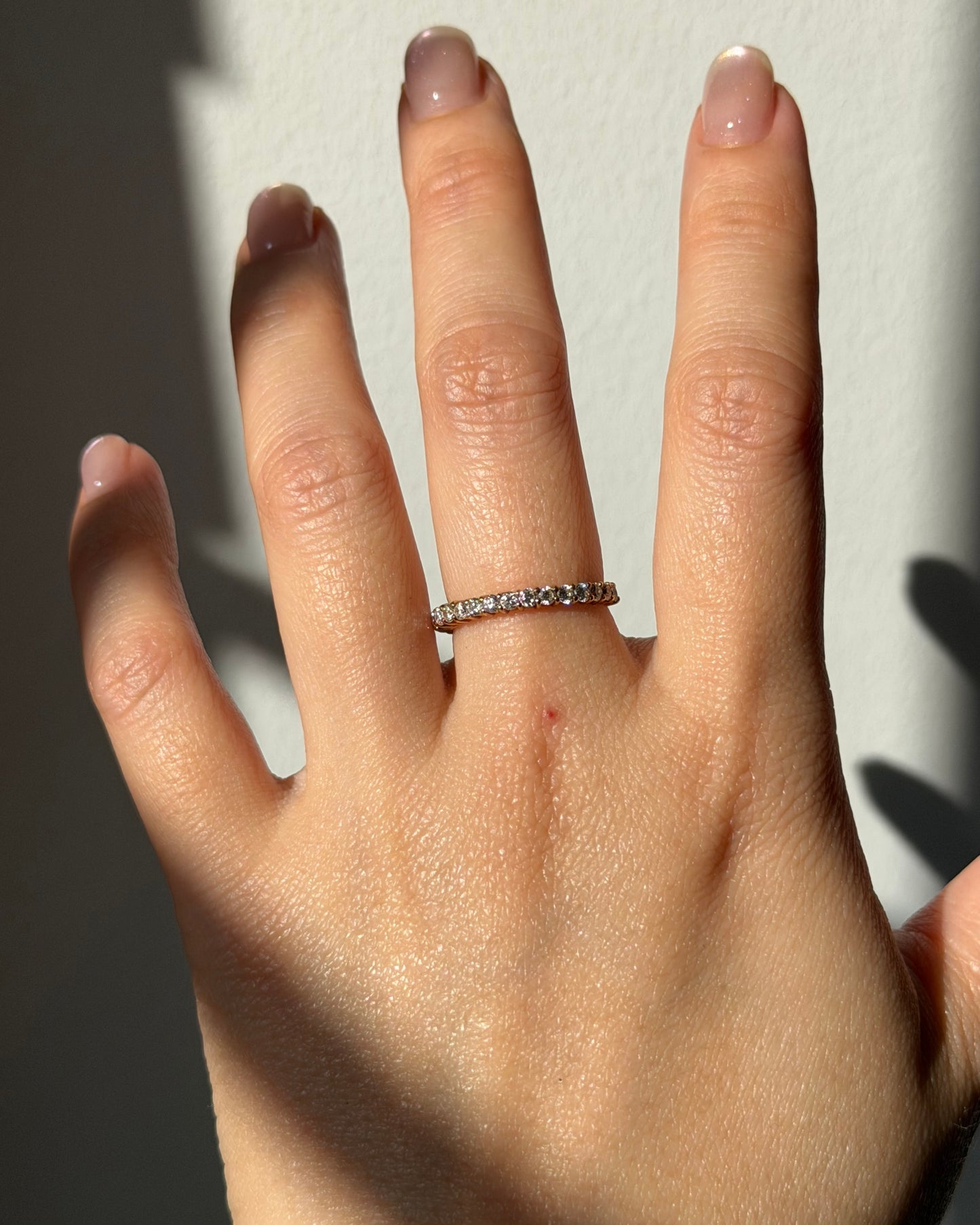 Vintage 18k Gold 0.70ctw Diamond 3/4 Eternity Stacking Band
