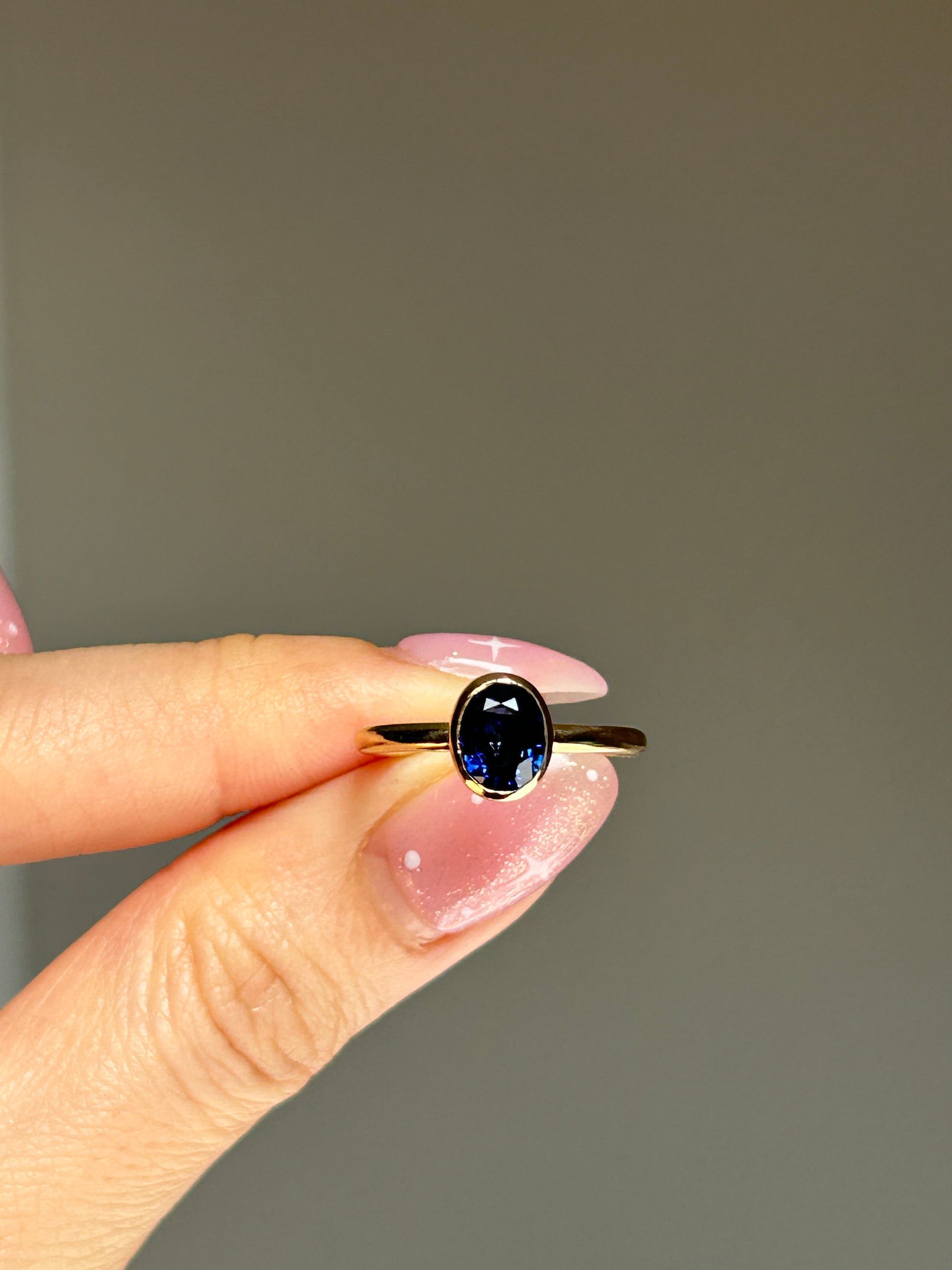 gold sapphire solitaire engagement ring
