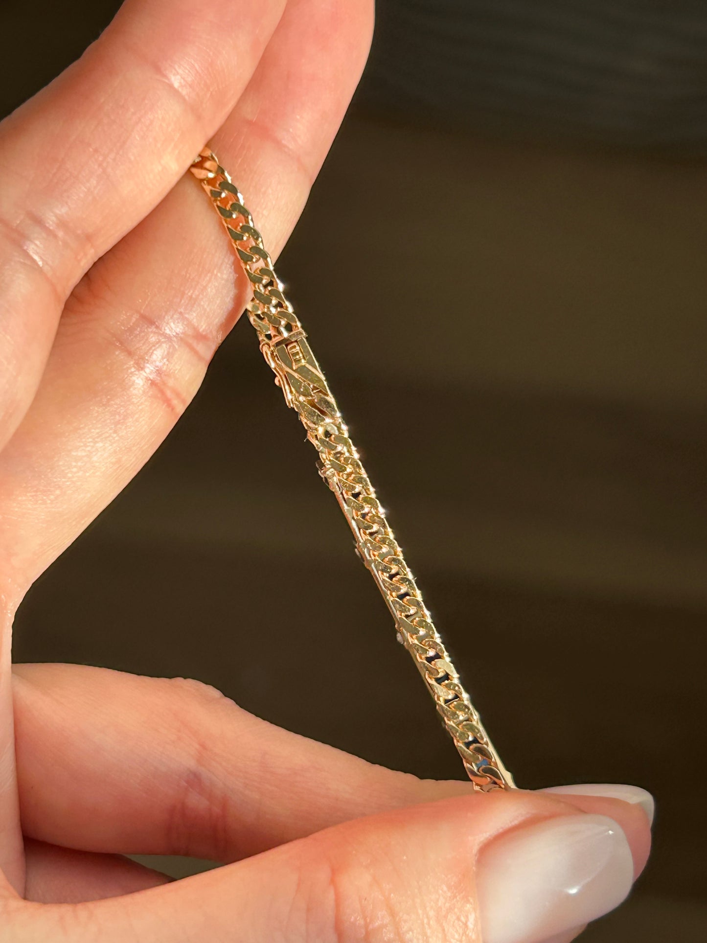 Vintage 18k Gold Sapphire and Diamond Curb Bracelet