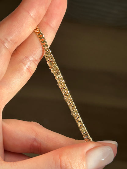 Vintage 18k Gold Sapphire and Diamond Curb Bracelet