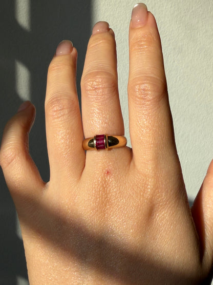 Vintage 18k Gold Tiffany & Co Ruby Baguette Ring