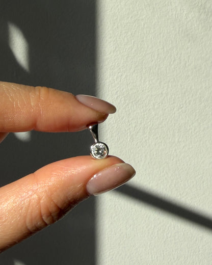 Vintage Platinum Bezel Set 0.45ct Diamond Charm Pendant