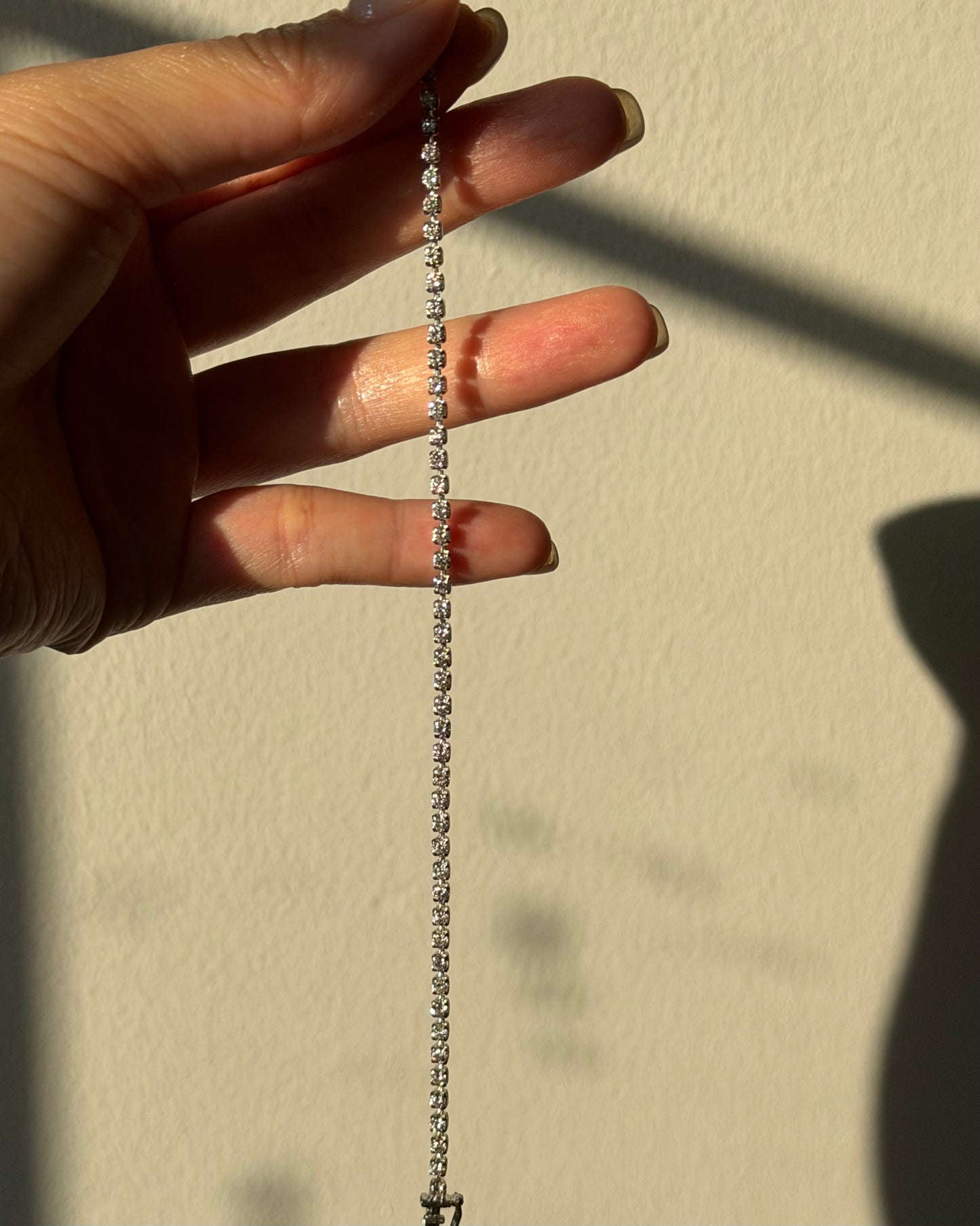 Vintage 18k White Gold 2.37 CTW Diamond Tennis Bracelet