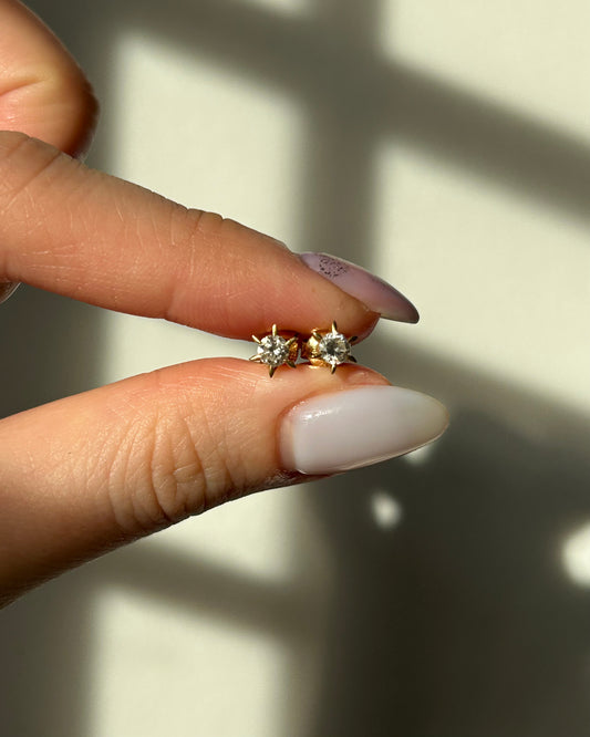 Vintage 18k Gold 0.16ct/0.16ct Diamond Stud Earrings