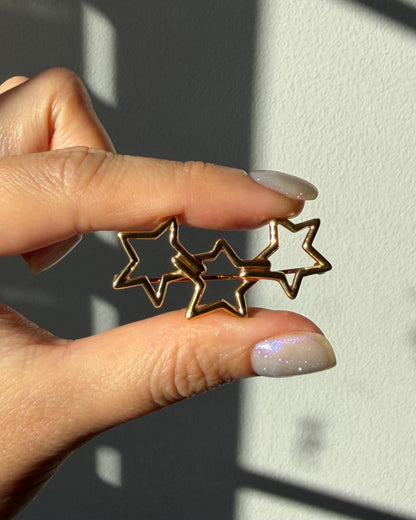 Vintage 18k Gold Tiffany & Co Circa 1985 Triple Star Brooch