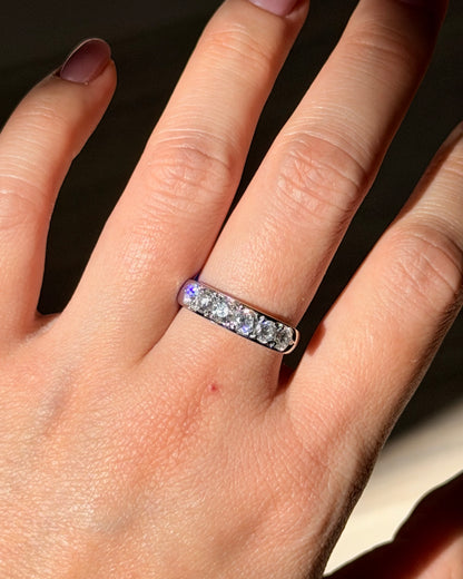Vintage Platinum 1 CTW Six-Stone Flush Set Diamond Band