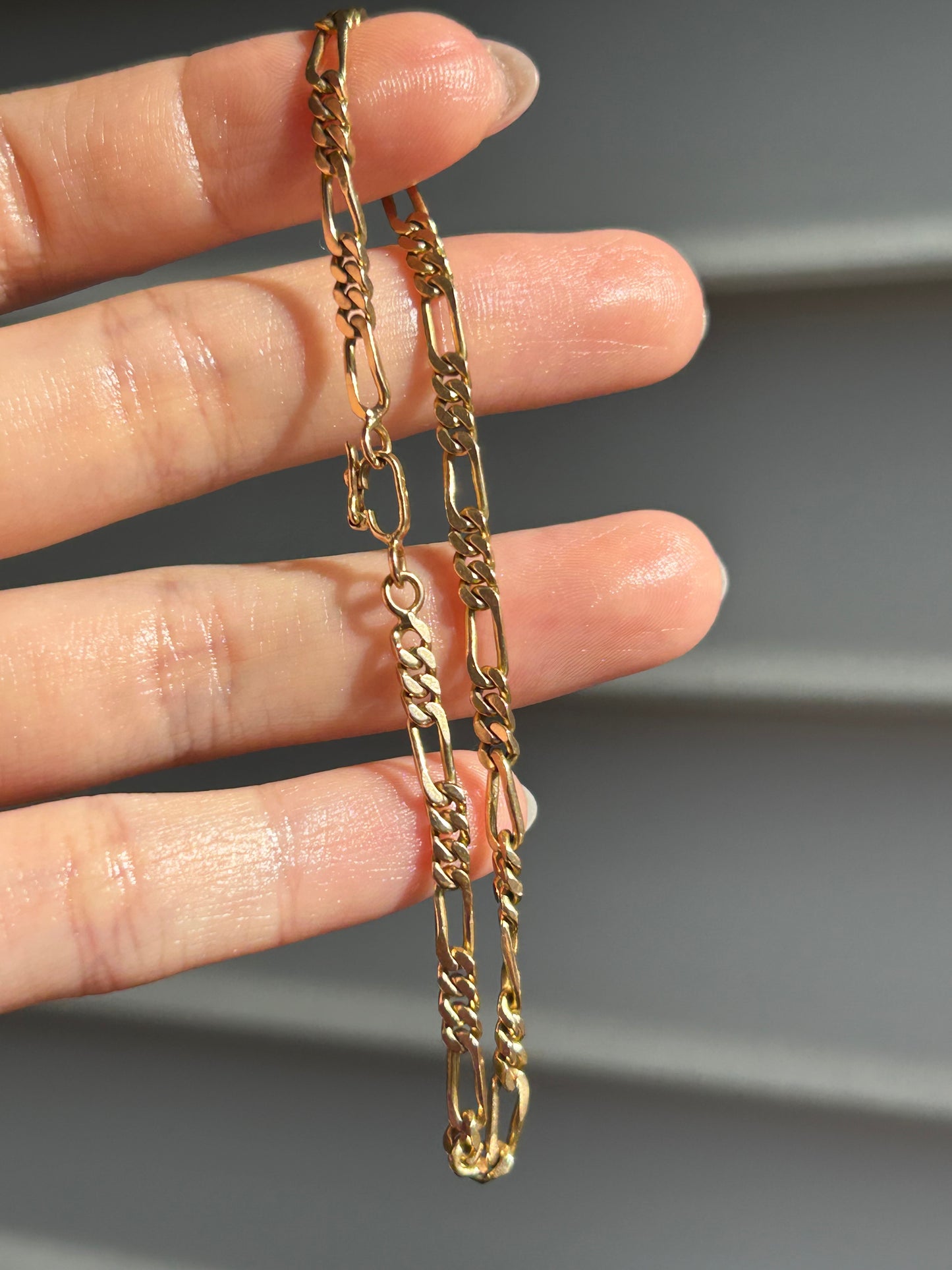 Vintage 18k Gold Figaro Link Bracelet