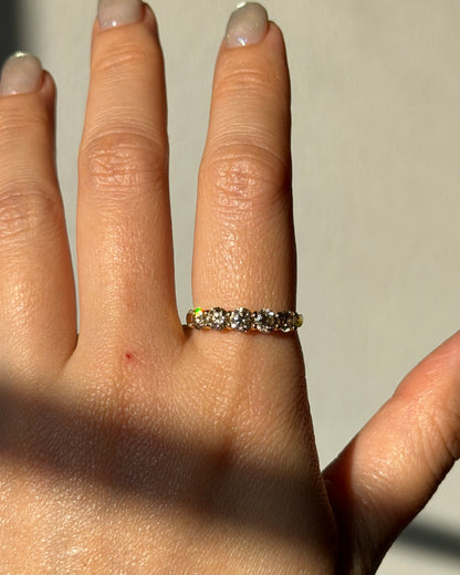 Modern Pre-loved 18k Gold Shared Prong 1.0 CTW Light Brown Diamond Band
