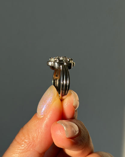 Vintage Platinum 1 CTW Diamond Flower Cluster Ring