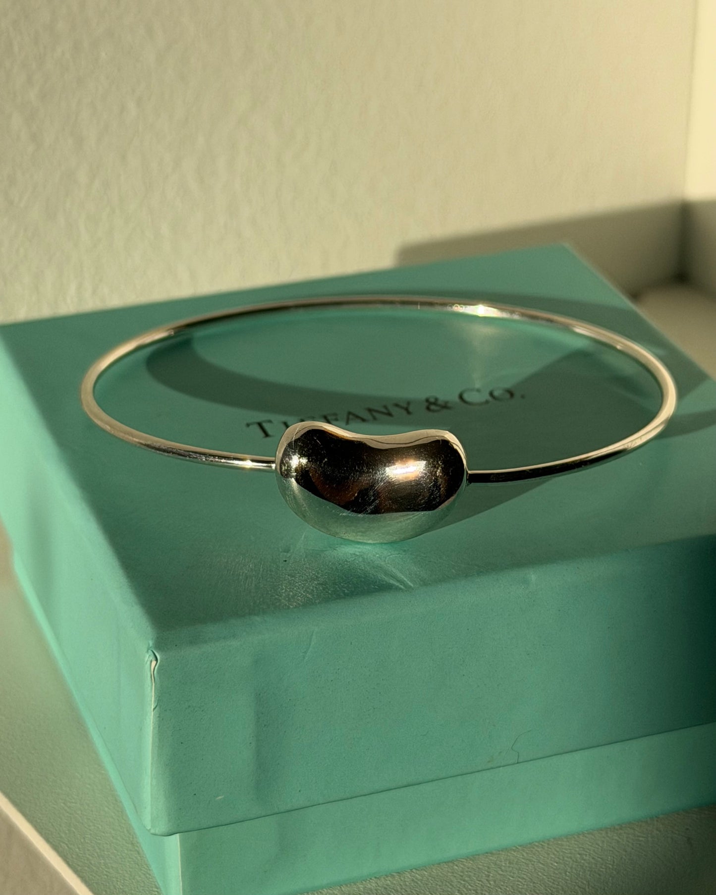 Modern Estate Sterling Silver Tiffany & Co Elsa Peretti Bean Bangle