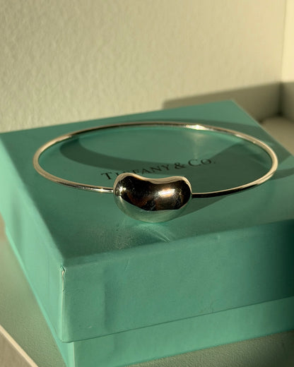 Modern Estate Sterling Silver Tiffany & Co Elsa Peretti Bean Bangle