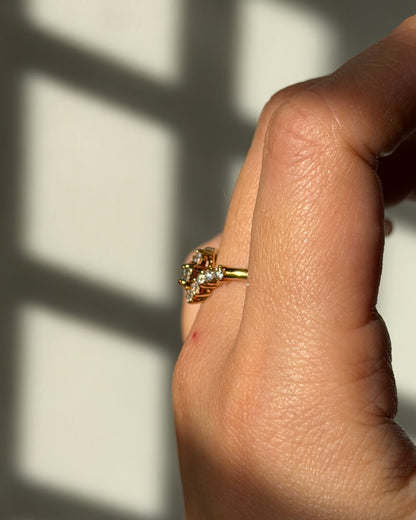 Vintage 18k Gold 0.50 CTW Diamond Swirly Ring