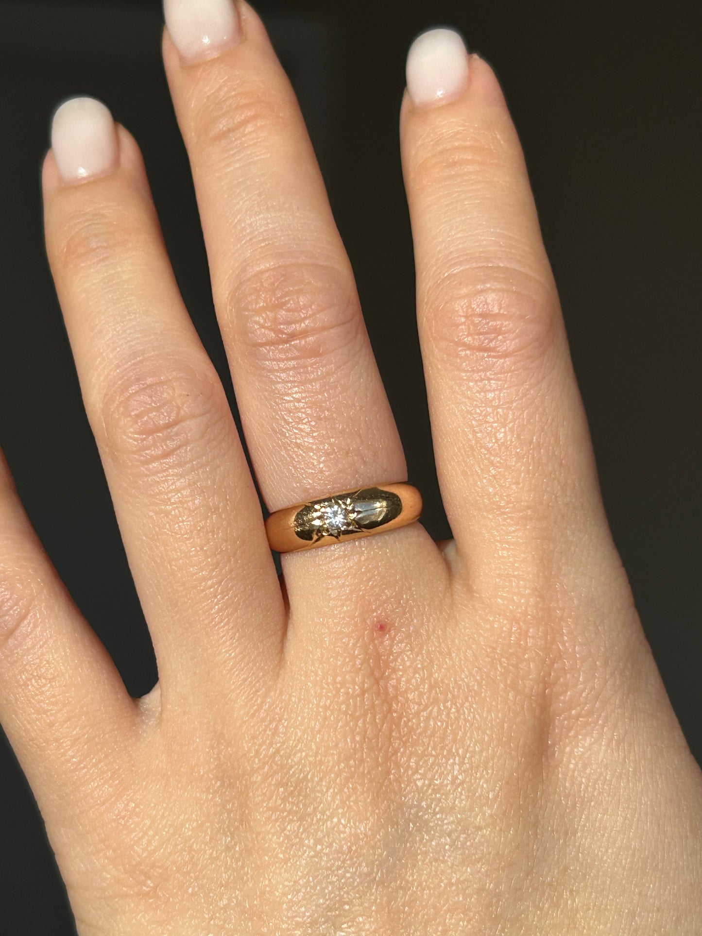 Vintage 18k Gold Mid Century Diamond Starburst Ring