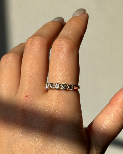 Modern Pre-loved 18k Gold Shared Prong 1.0 CTW Light Brown Diamond Band