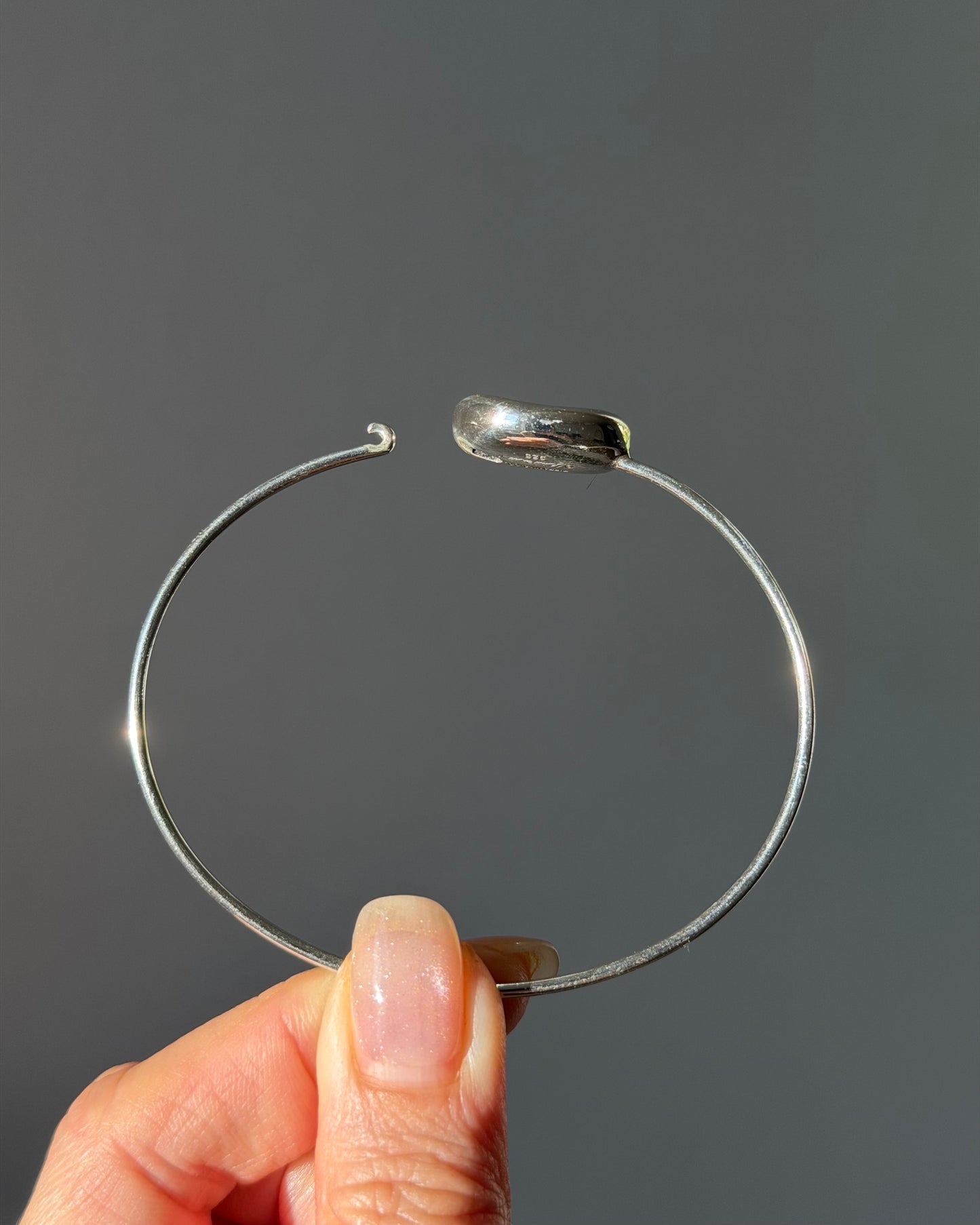 Modern Estate Sterling Silver Tiffany & Co Elsa Peretti Bean Bangle