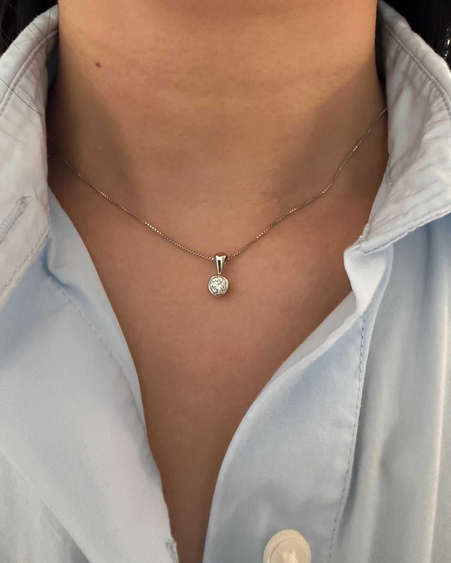 Vintage Platinum Bezel Set 0.45ct Diamond Charm Pendant