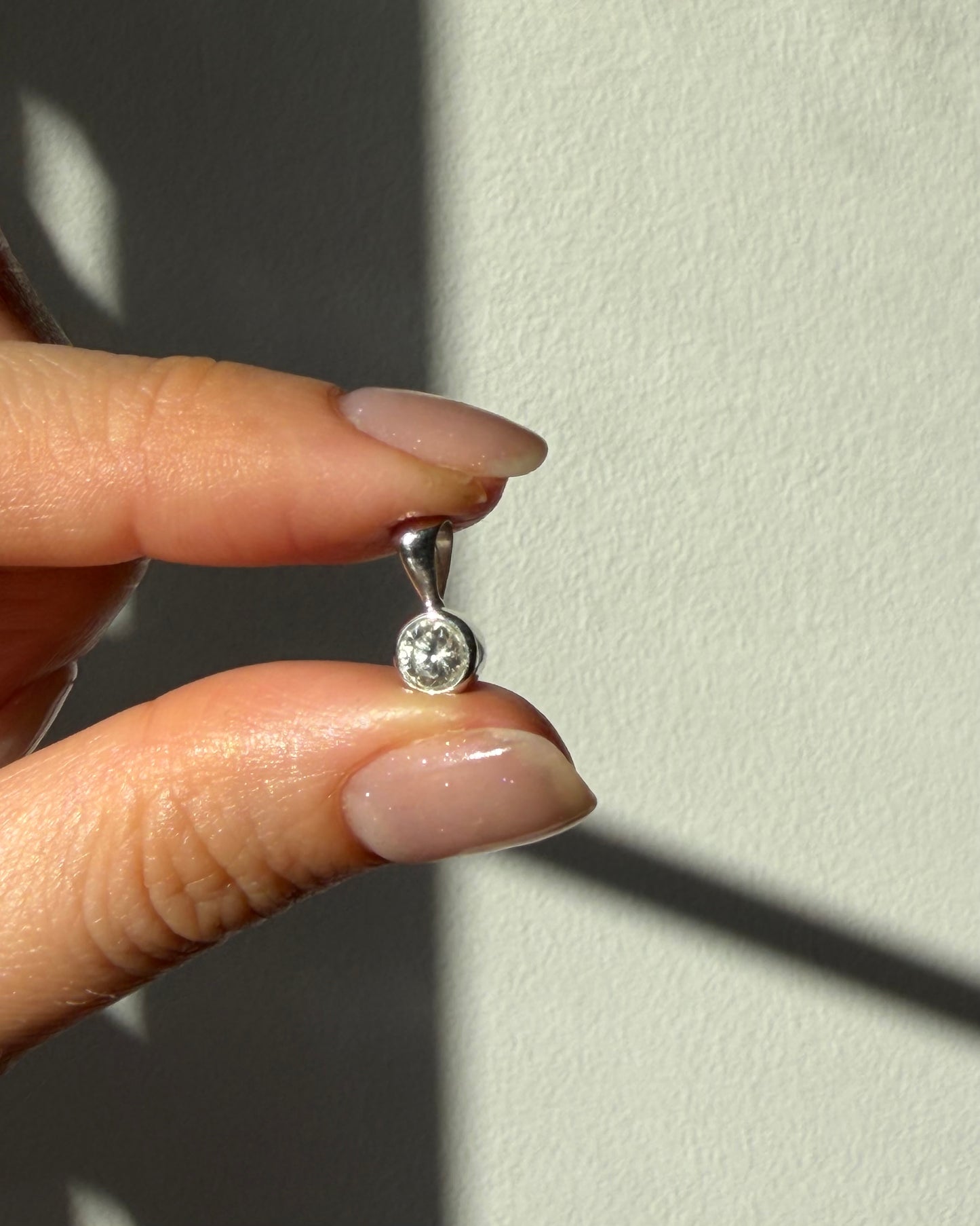 Vintage Platinum Bezel Set 0.45ct Diamond Charm Pendant