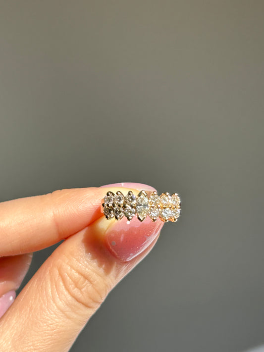vintage diamond gold stacking ring