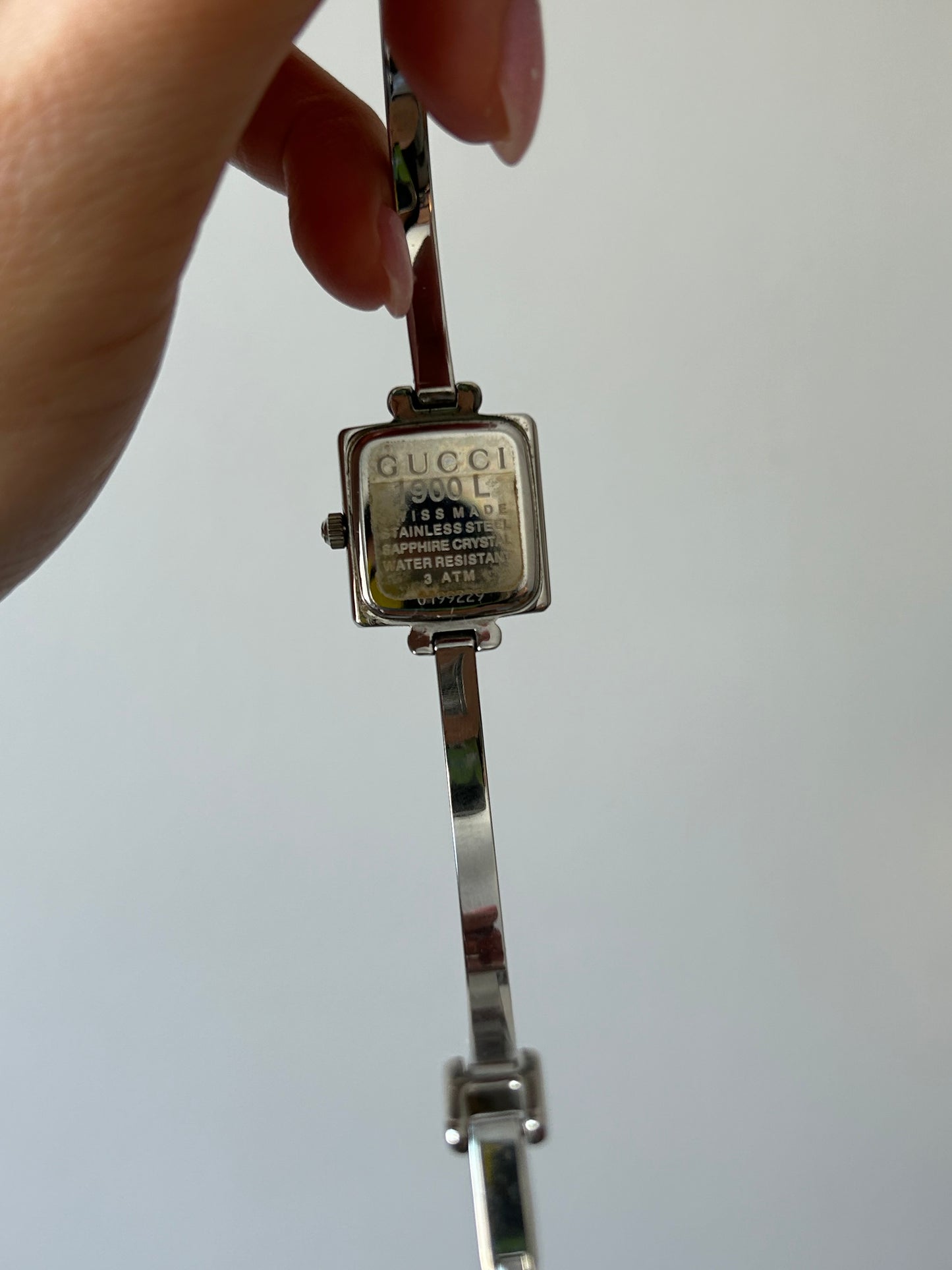 Vintage Y2K Gucci Stainless Steel Square Dial Watch