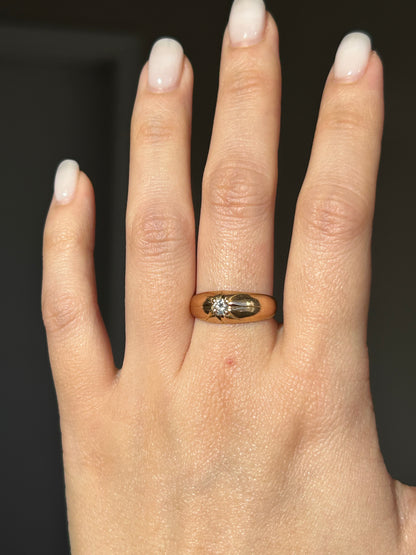 Vintage 18k Gold Mid Century 0.15 ct Diamond Starburst Ring