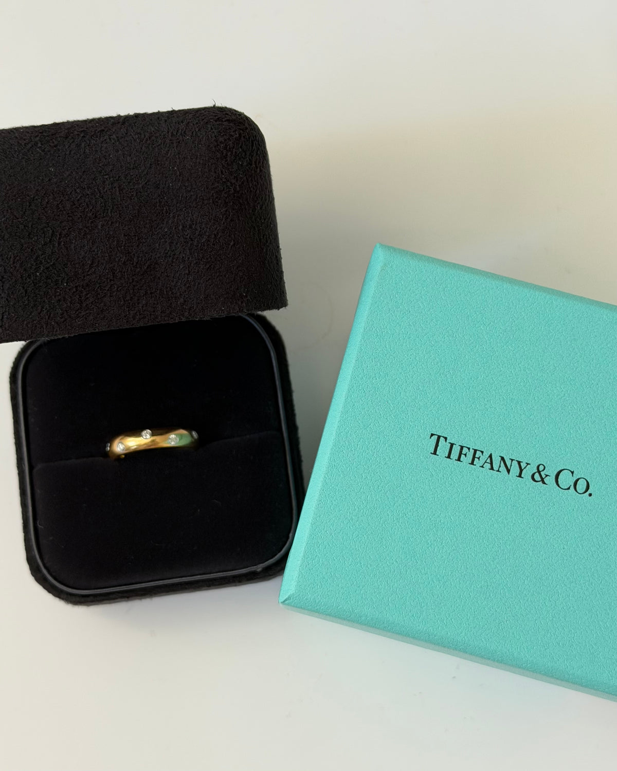 Vintage 18k Gold & Platinum Tiffany & Co Etoile Diamond Band