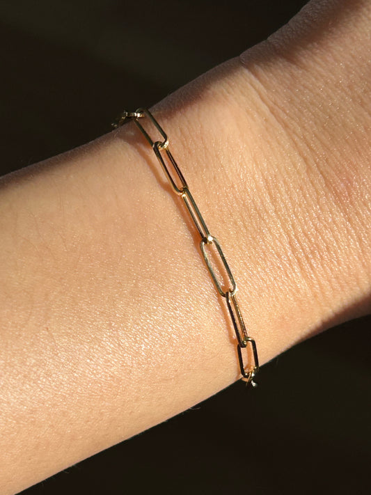 18k Paperclip Link Bracelet