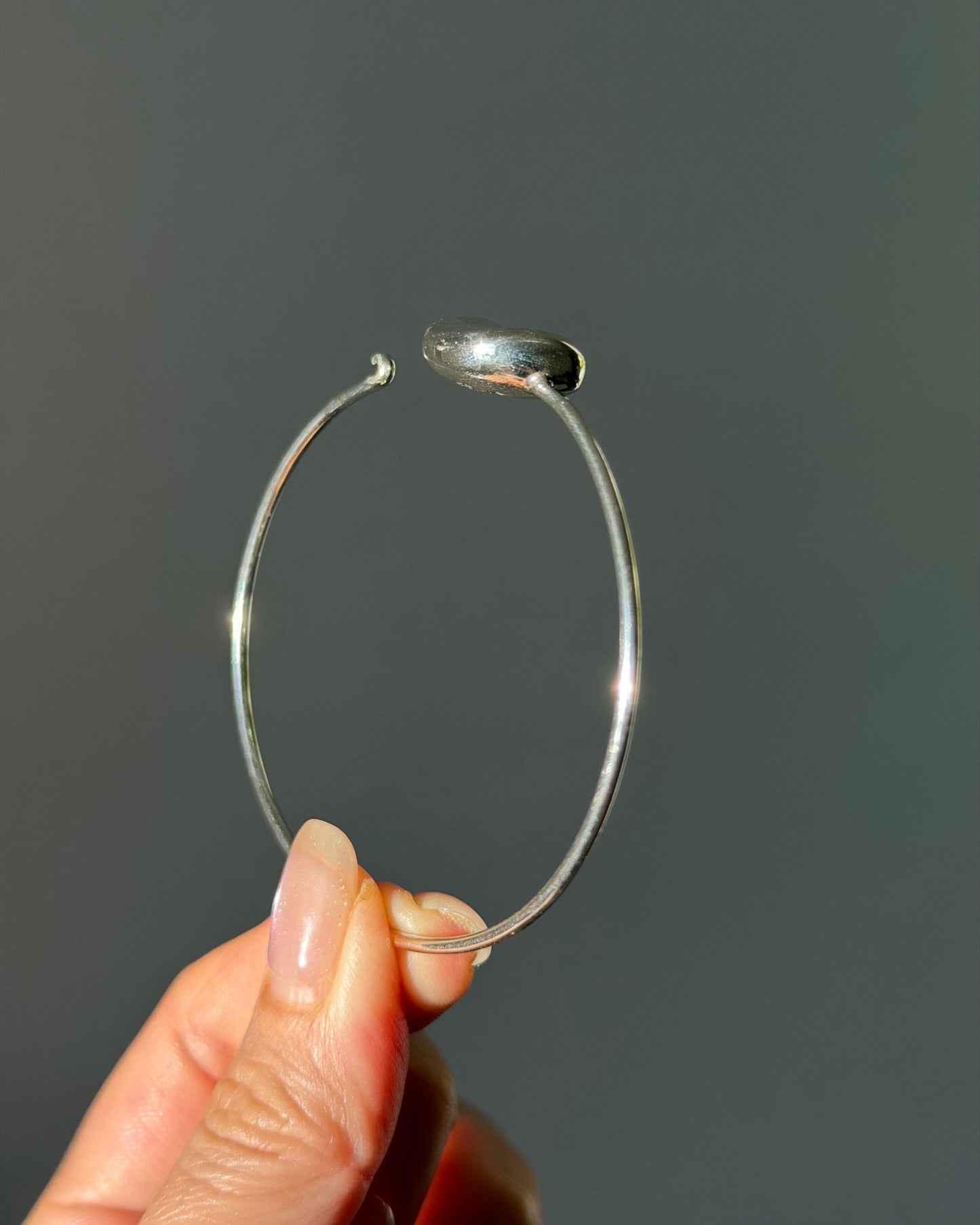 Modern Estate Sterling Silver Tiffany & Co Elsa Peretti Bean Bangle