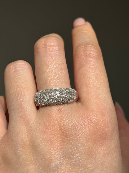 white gold diamond dome ring