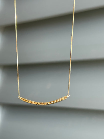 Vintage 18k Champagne Diamond Curved Pendant Chain