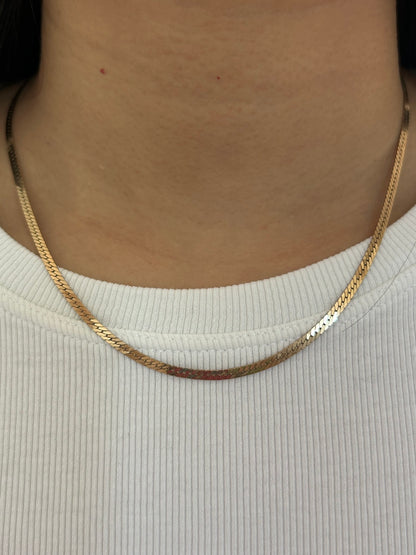 Vintage 10k Herringbone x Flat Curb Chain