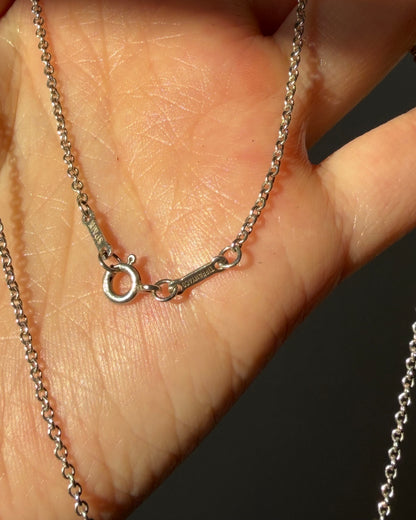 Vintage Sterling Silver Tiffany & Co Elsa Peretti Thumb Print Necklace